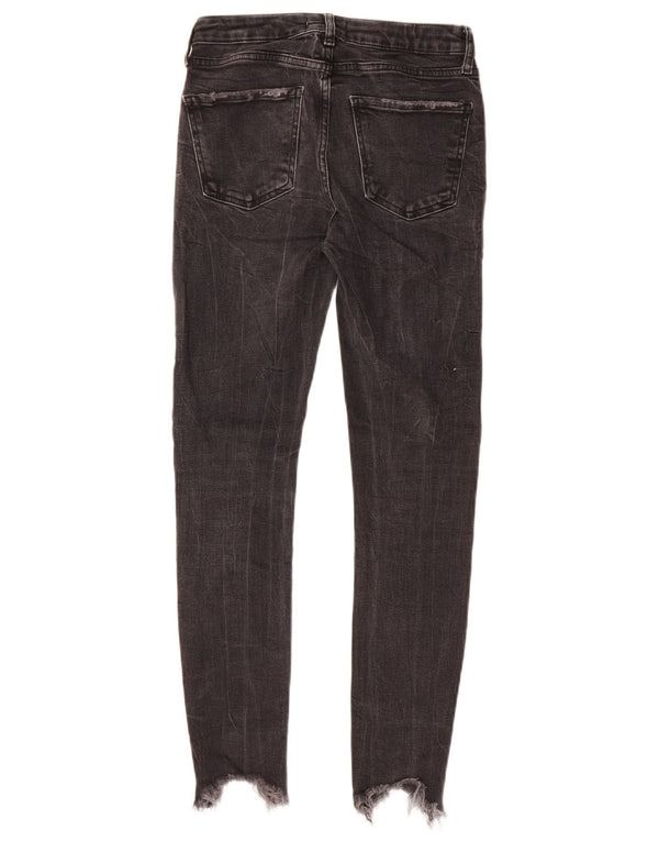 Женские потертые джинсы скинни Zara EU 34 2XS W25 L27, черный хлопок