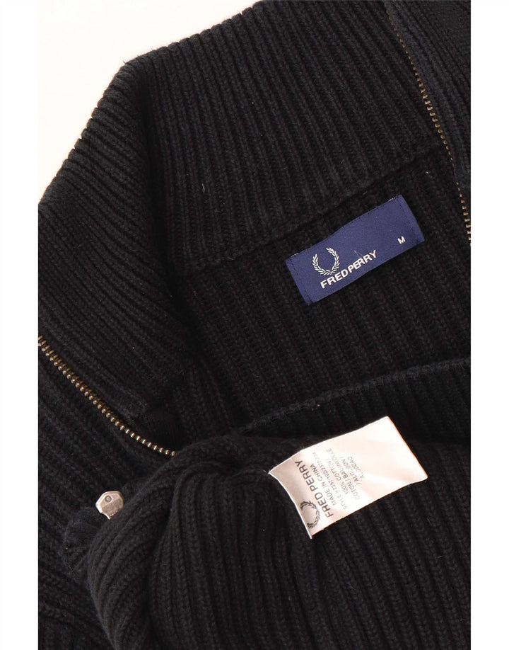 Мужской кардиган Fred Perry, средний черный хлопковый свитер