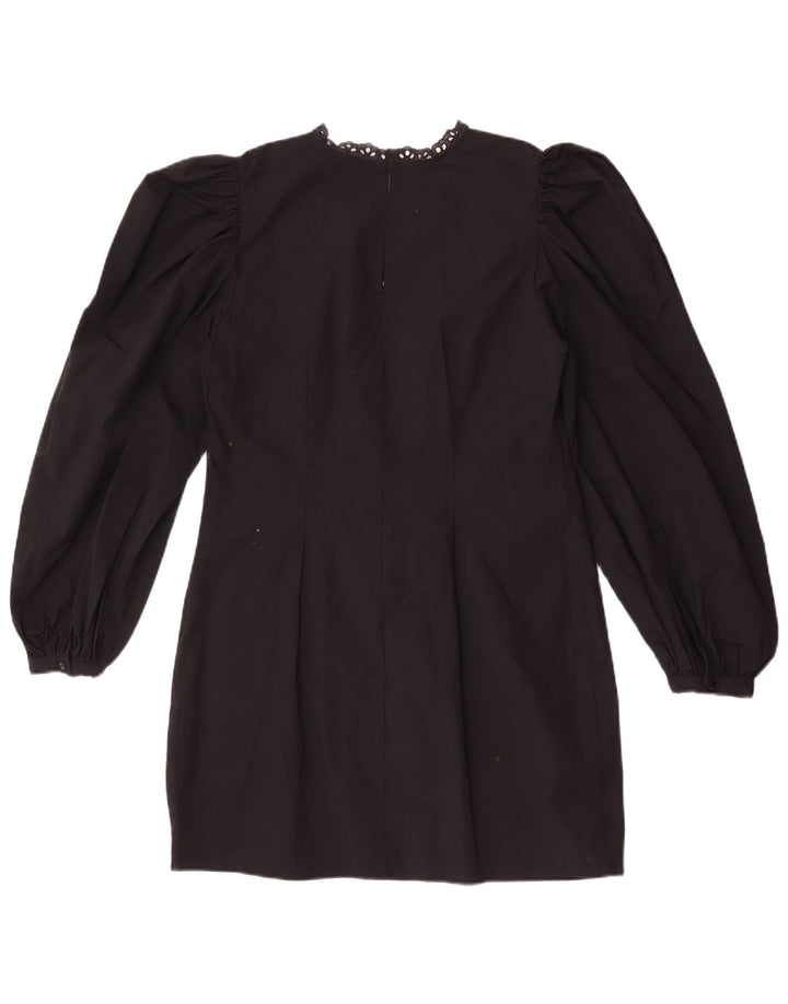Женское платье прямого кроя с длинными рукавами Zara UK 14, большое черное