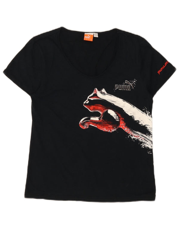 Женская футболка с рисунком Puma Top UK 12, средний темно-синий хлопок