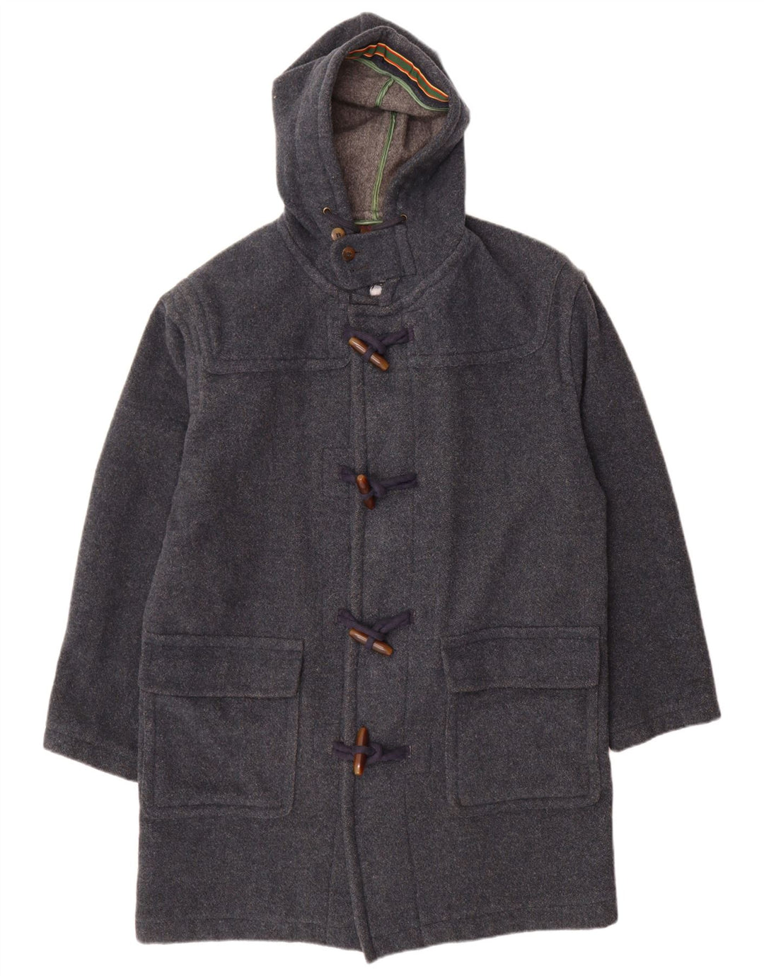 Мужской дафлкот Stefanel с капюшоном UK 38 Medium Blue Wool