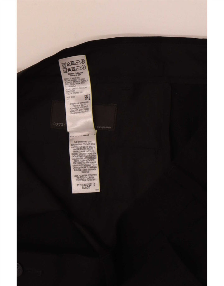 Мужские узкие повседневные брюки Marks & Spencer W30 L31 черные из полиэстера