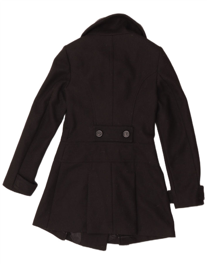 Женское двубортное пальто Benetton IT 44 Medium Black из натуральной шерсти