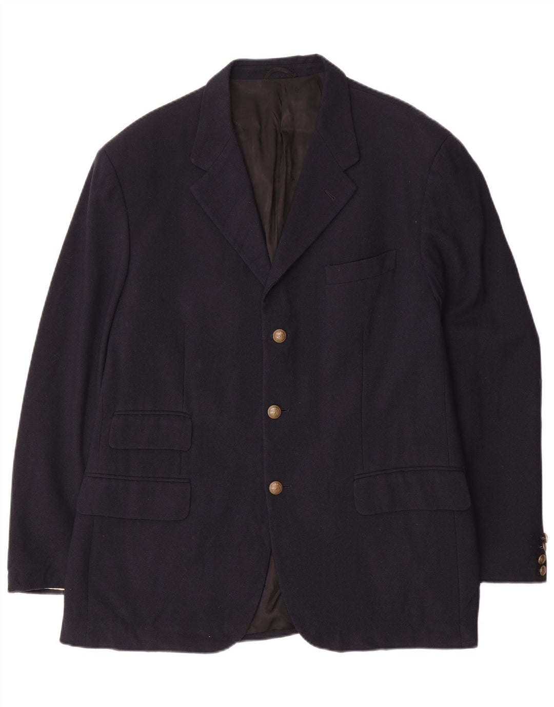 Мужской пиджак Brooksfield на 3 пуговицах UK 40, большой темно-синий, шерстяной