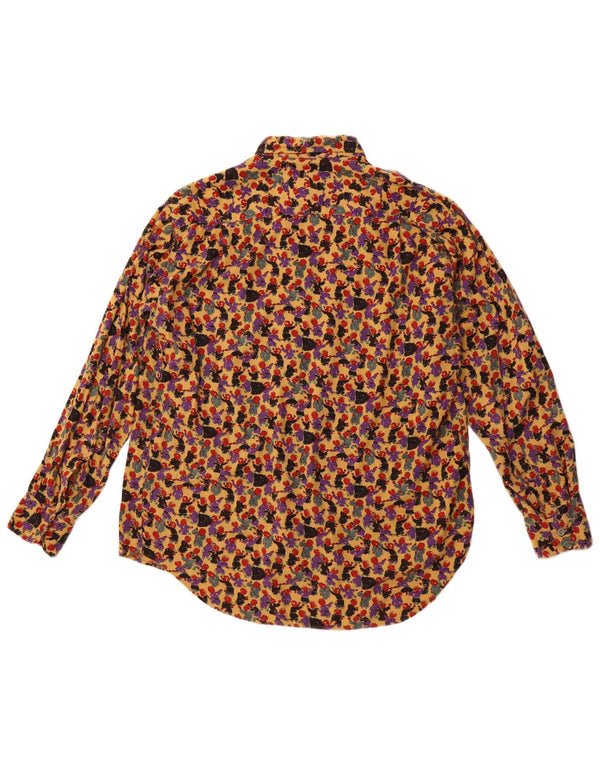VINTAGE Мужская рубашка с абстрактным узором, маленькая, разноцветная