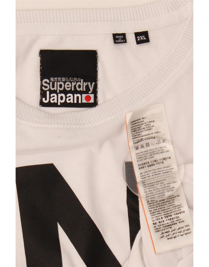 Мужской топ с рисунком Superdry с длинным рукавом 2XL, белый хлопок