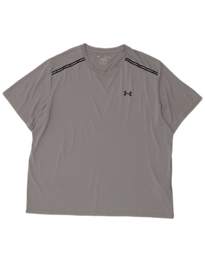Мужская футболка с рисунком Under Armour, верх 3XL, серый полиэстер