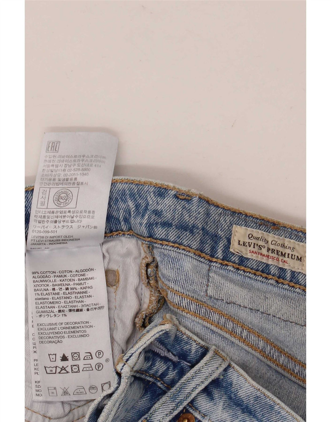 Женские узкие джинсы Levi's W25 L30 синие, хлопок