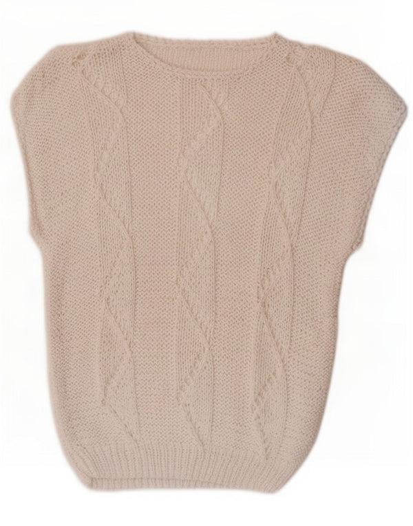 Vintage Womens Vest Tank Top UK 10 Small White