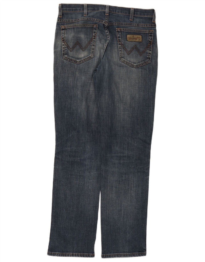 Мужские прямые джинсы WRANGLER техасский стрейч W34 L32, синий хлопок