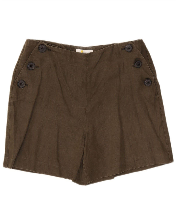 Женские шорты чинос Boden UK 12 Medium W32 Хаки, лен