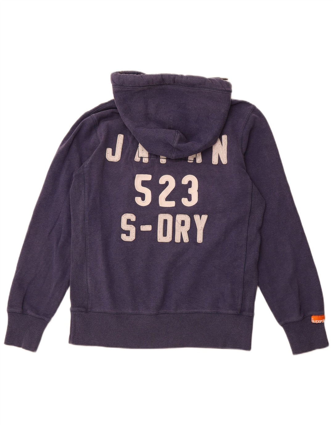 SUPERDRY Мужской джемпер с капюшоном с рисунком, средний темно-синий, хлопок