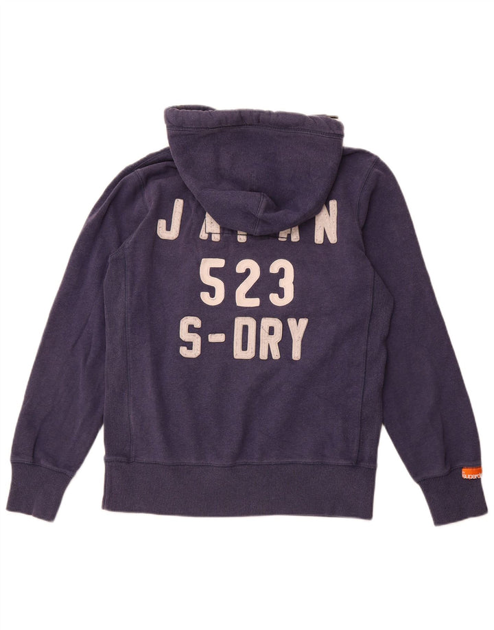 SUPERDRY Мужской джемпер с капюшоном с рисунком, средний темно-синий, хлопок