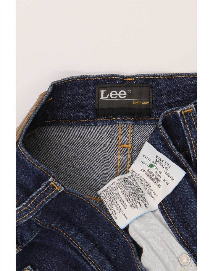 Мужские прямые джинсы Lee Brooklyn W34 L34, синий хлопок