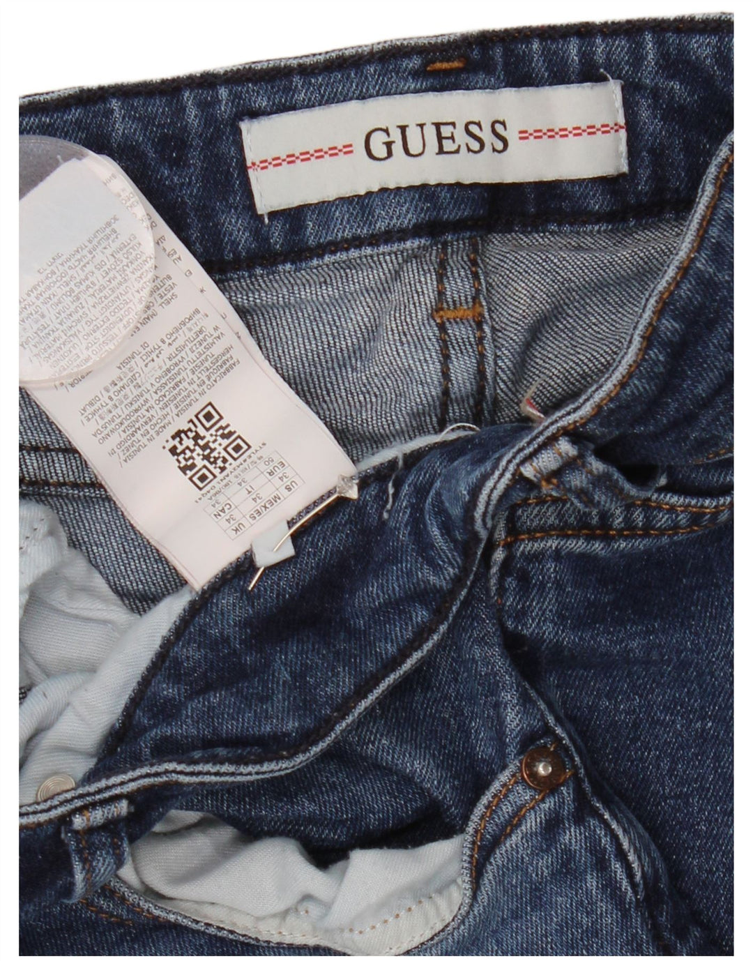 Женские джинсы скинни GUESS Miami W34 L31, синий хлопок