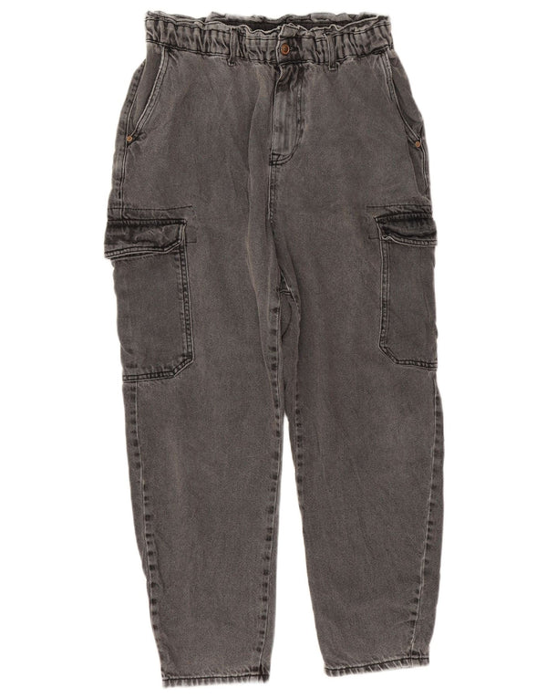 Женские укороченные свободные джинсы карго Zara EU 40, средние W32 L25, серый хлопок