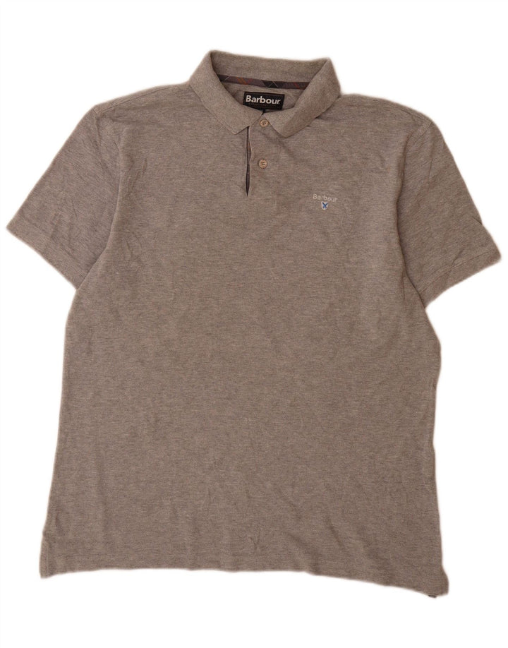 Мужская рубашка-поло Barbour XL, серая, хлопок