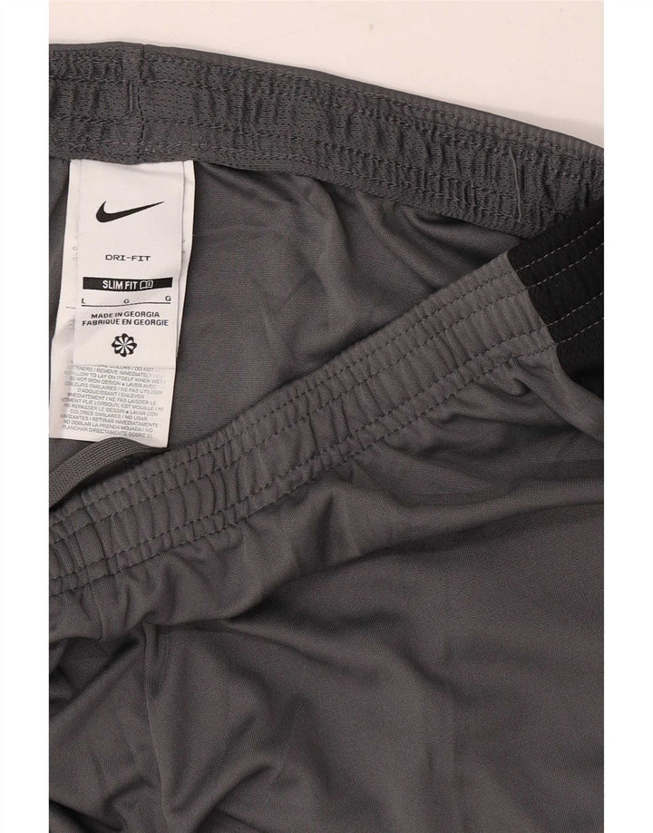 Мужские спортивные шорты Nike Dri Fit Slim, большие серые, полиэстер с цветными блоками