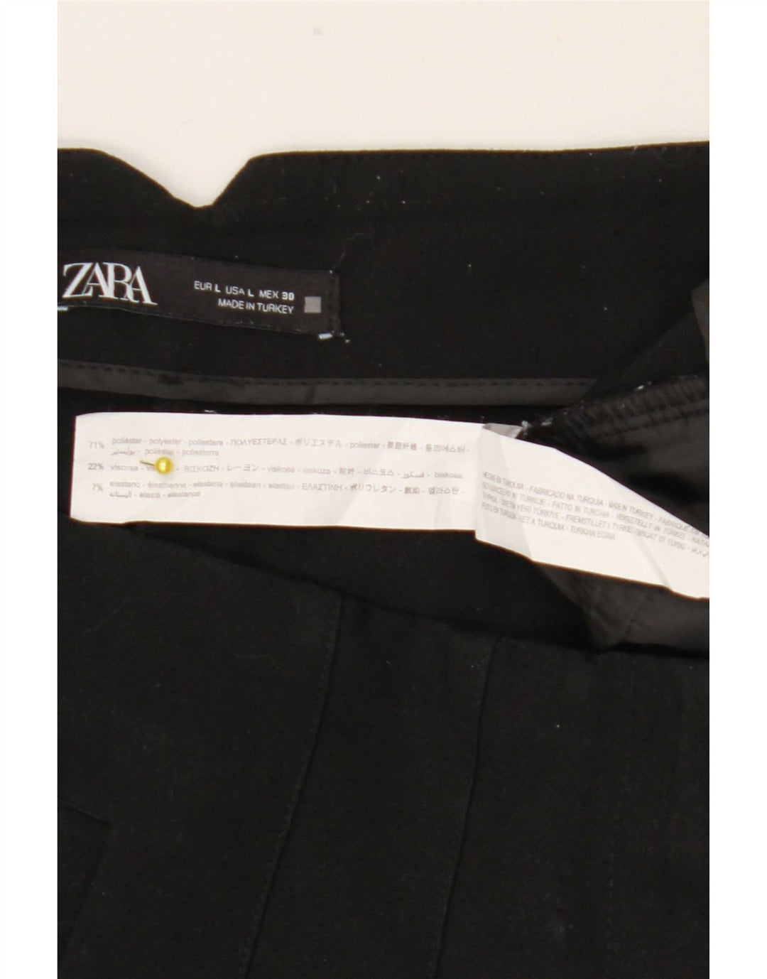Женские зауженные костюмные брюки Zara, большие W30 L27, черные, полиэстер