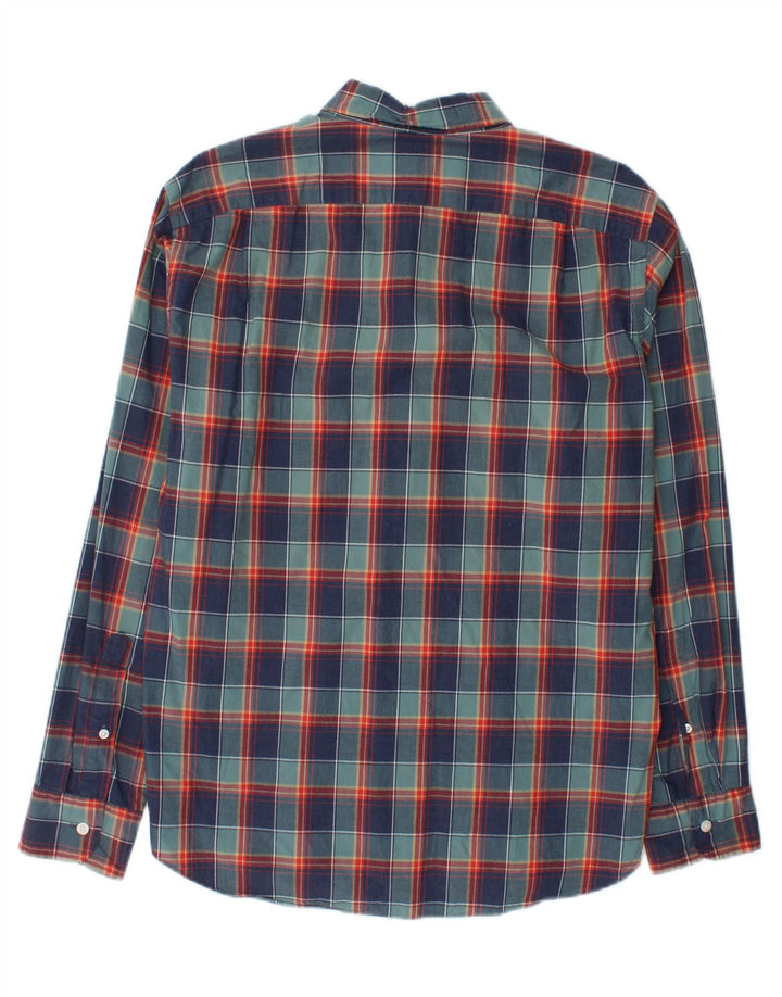 J. CREW Mens Shirt Medium Navy Blue Check Cotton Vintage J. Crew and Second-Hand J. Crew from Messina Hembry 