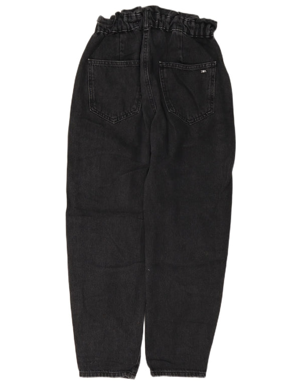 Женские укороченные зауженные джинсы с высокой талией Zara EU 36 XS W26 L25, серый хлопок