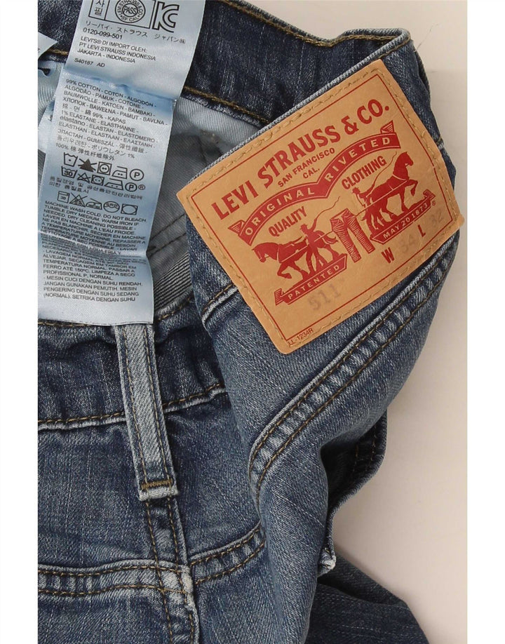 Мужские узкие джинсы Levi's 511 W34 L32 синие, хлопок