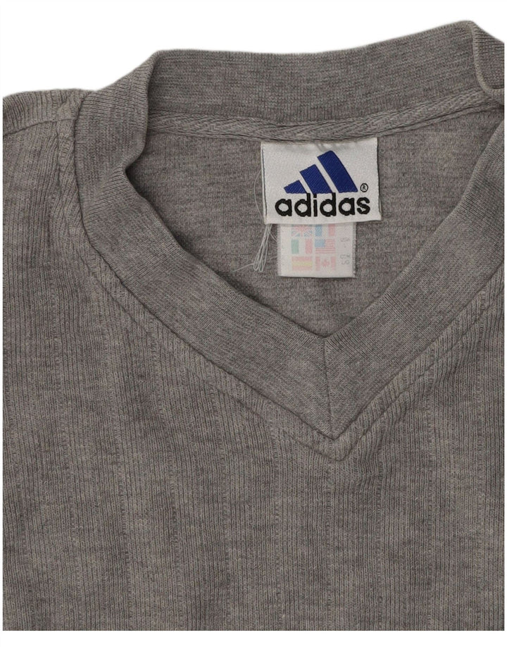 Мужская футболка ADIDAS, большой серый хлопок