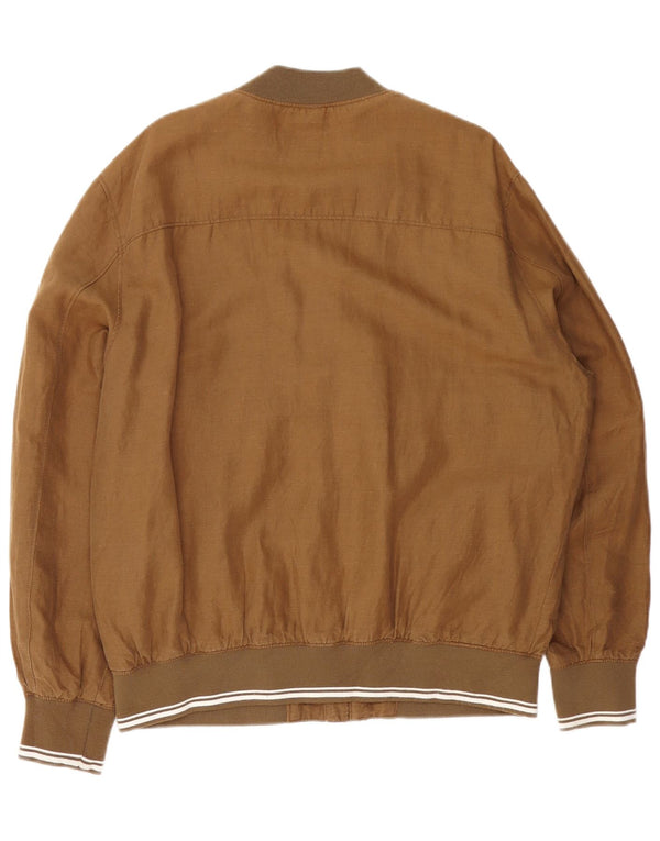 Мужская куртка-бомбер C & A UK 42 XL, коричневый хлопок