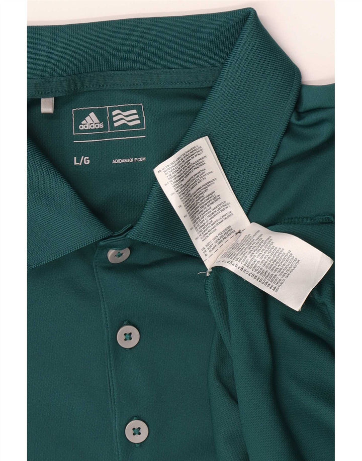 Мужская рубашка поло Adidas, большая зеленая полиэстер