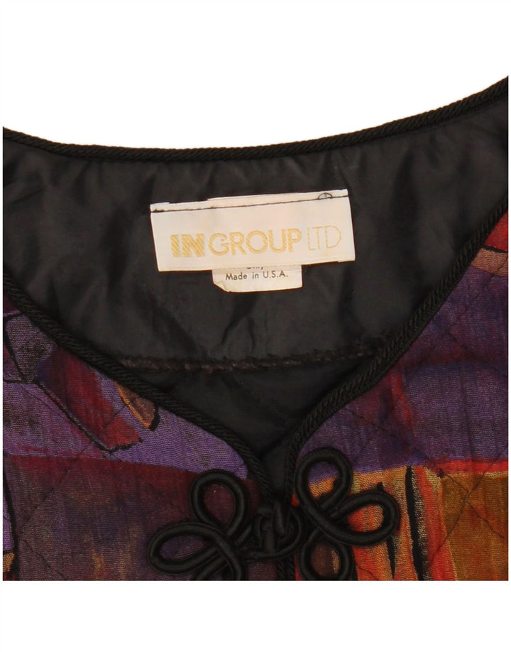 ВИНТАЖНЫЙ женский укороченный пиджак США 10, большой разноцветный геометрический узор