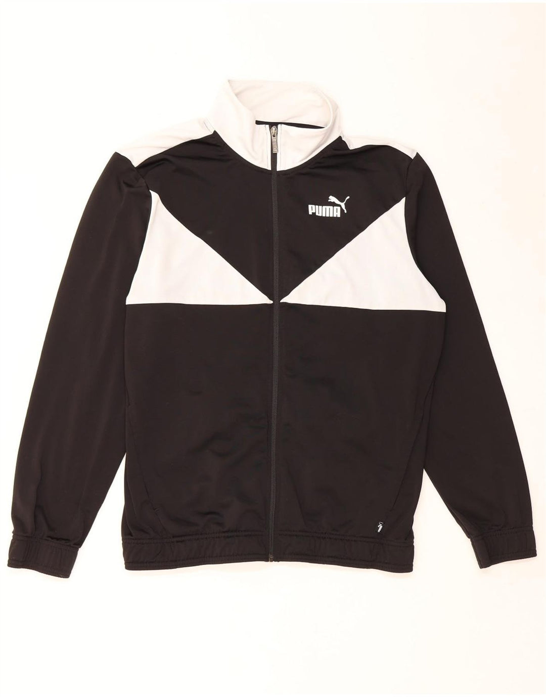 Мужской спортивный костюм Puma, большая черная полиэстеровая куртка с цветными блоками