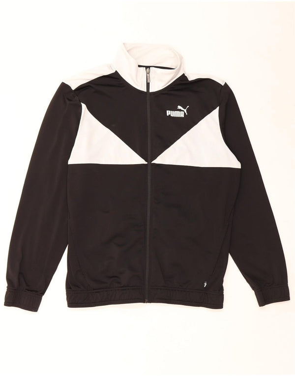 Мужской спортивный костюм Puma, большая черная полиэстеровая куртка с цветными блоками