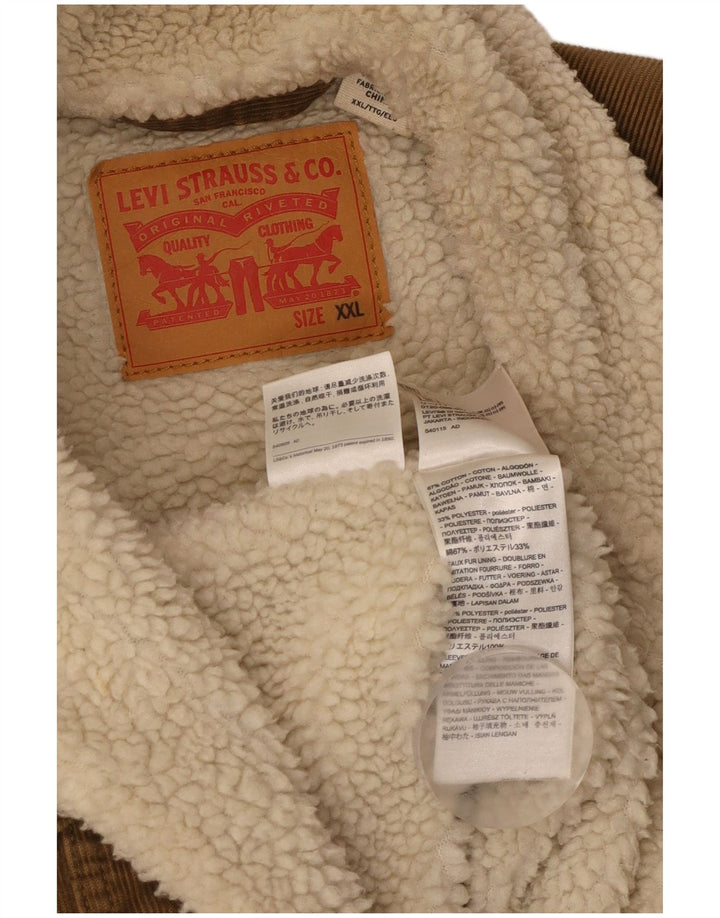 Мужская вельветовая куртка LEVI'S из шерпа UK 44 2XL Бежевый хлопок