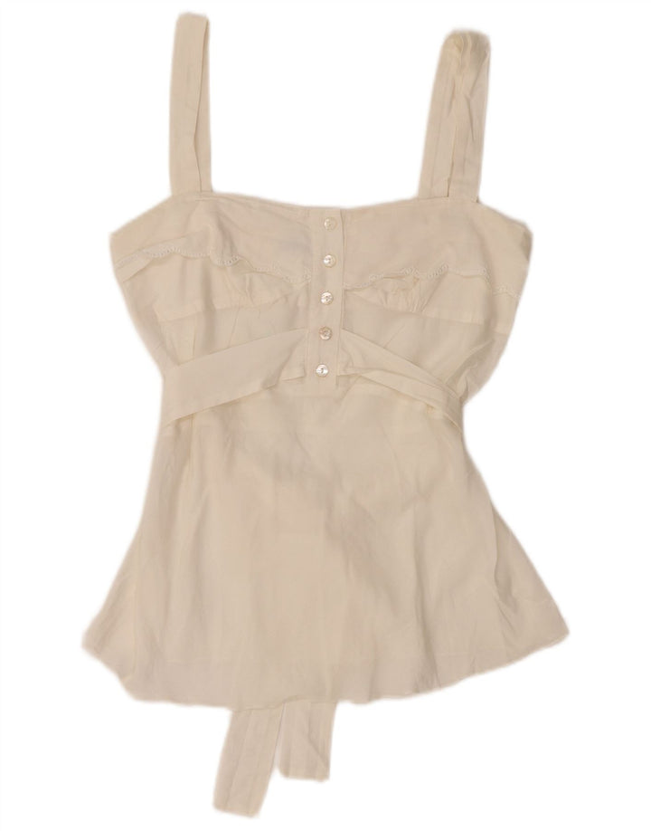 Женская укороченная блузка без рукавов GUESS BY MARCIANO UK 8, маленький белый