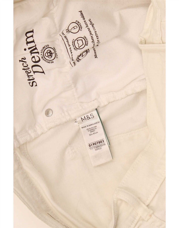 Мужские джинсовые шорты Marks & Spencer W32, средний белый хлопок, хлопок