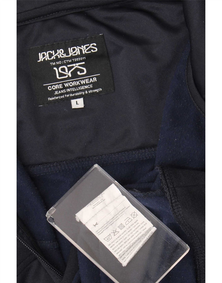Мужской свитер с капюшоном на молнии Jack & Jones, большой темно-синий, полиэстер