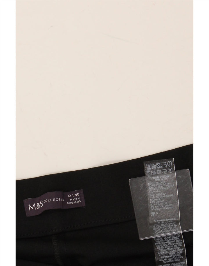 Женские прямые повседневные брюки MARKS & SPENCER UK 12 Medium W30 L30, черные