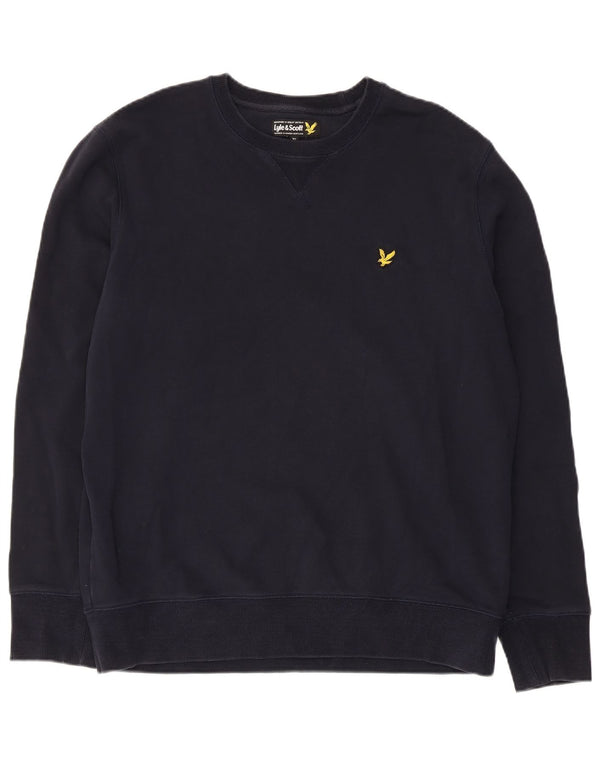Мужской свитер Lyle & Scott, джемпер XL, темно-синий, хлопок