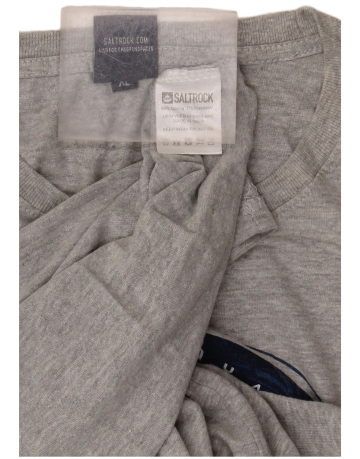 SALTROCK Мужская футболка с рисунком Топ XL Серый хлопок