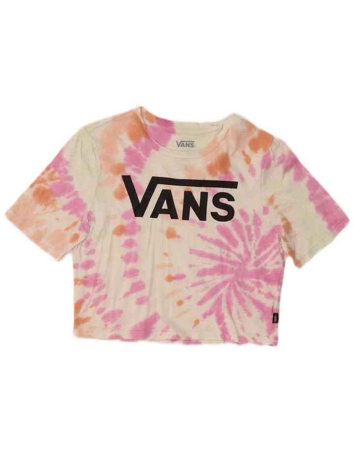Женская укороченная футболка с рисунком VANS Top UK 8 Small Multicolored Tie Dye