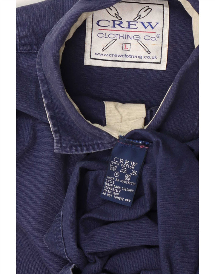 Crew Clothing Мужская рубашка-пуловер большого размера из хлопка темно-синего цвета
