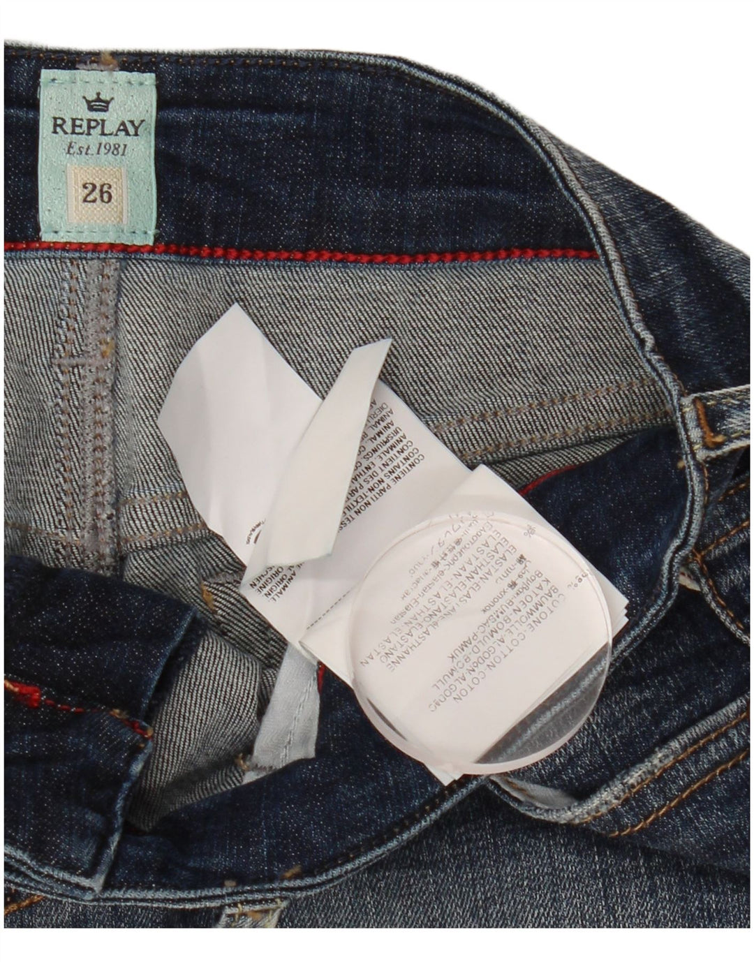 Женские джинсовые шорты REPLAY W26, маленькие синие, хлопок