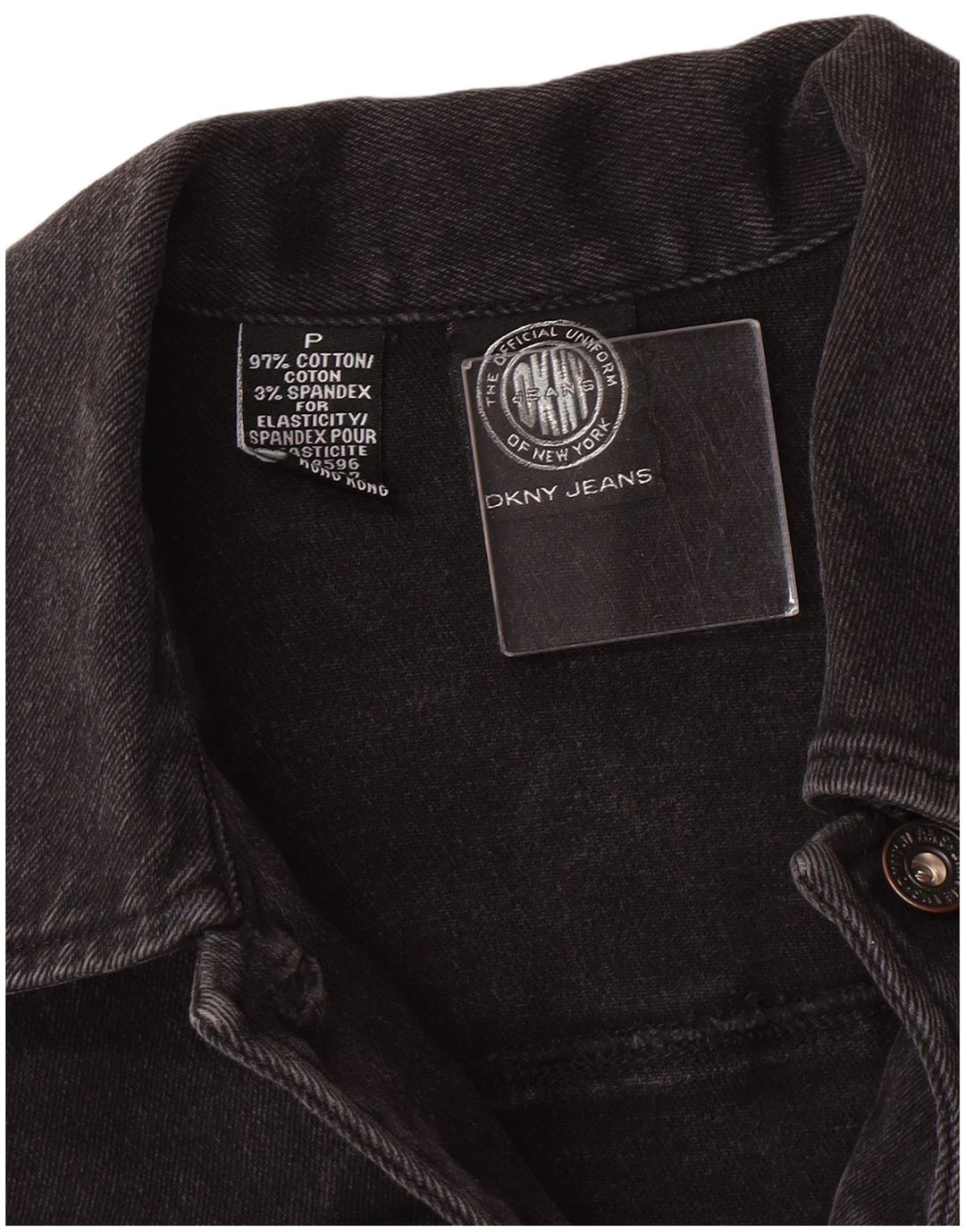 Женская джинсовая куртка Dkny Petite Denim UK 6 XS, черная, хлопковая, классическая