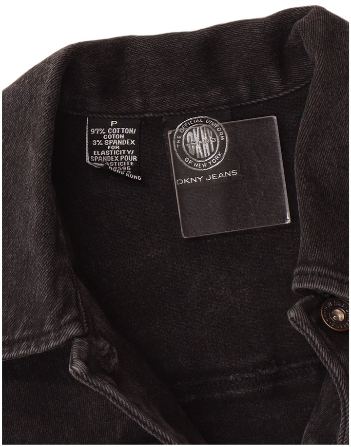 Женская джинсовая куртка Dkny Petite Denim UK 6 XS, черная, хлопковая, классическая