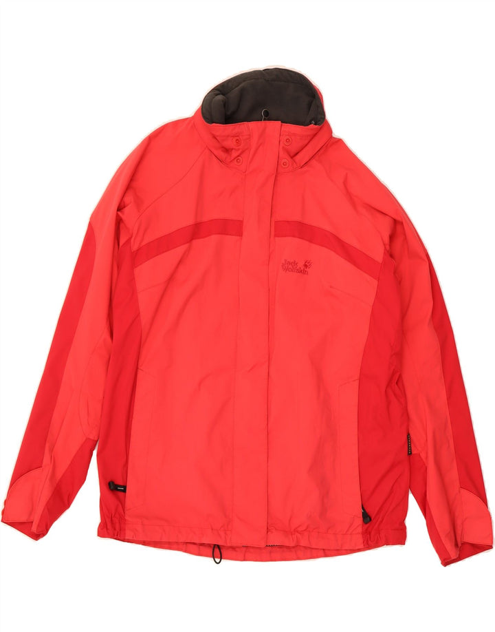 JACK WOLFSKIN Womens Oversized Rain Jacket UK 18 XL  Red Polyamide Vintage Jack Wolfskin and Second-Hand Jack Wolfskin from Messina Hembry 