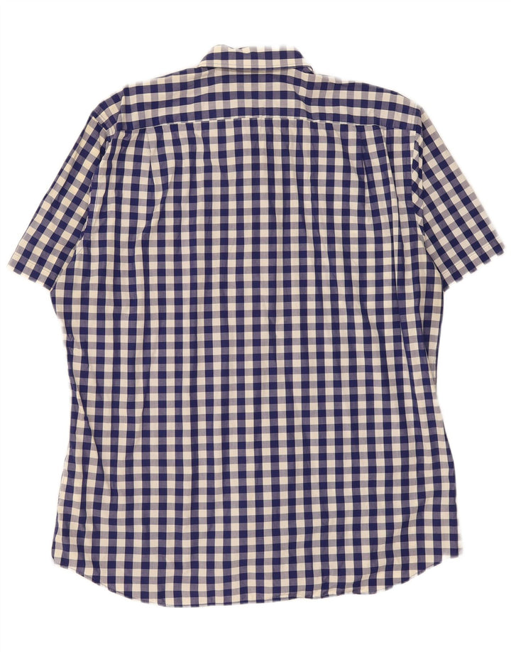 Мужская приталенная рубашка Tommy Hilfiger, размер 45, 18, 2XL, темно-синяя в клетку