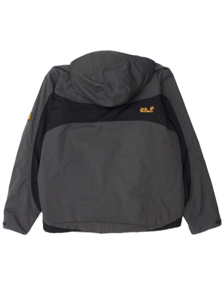 Мужская ветровка Jack Wolfskin UK 40/42, большая серая с цветными блоками