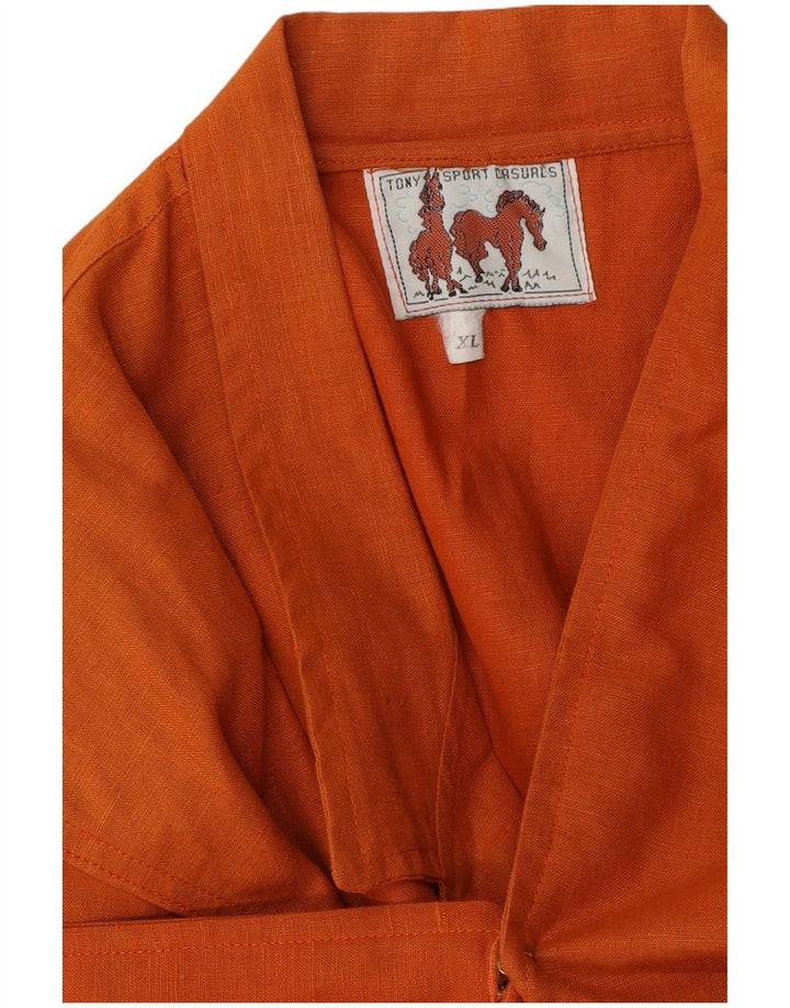 Винтажный женский пиджак на 1 пуговице, Великобритания, 18 XL, оранжевый