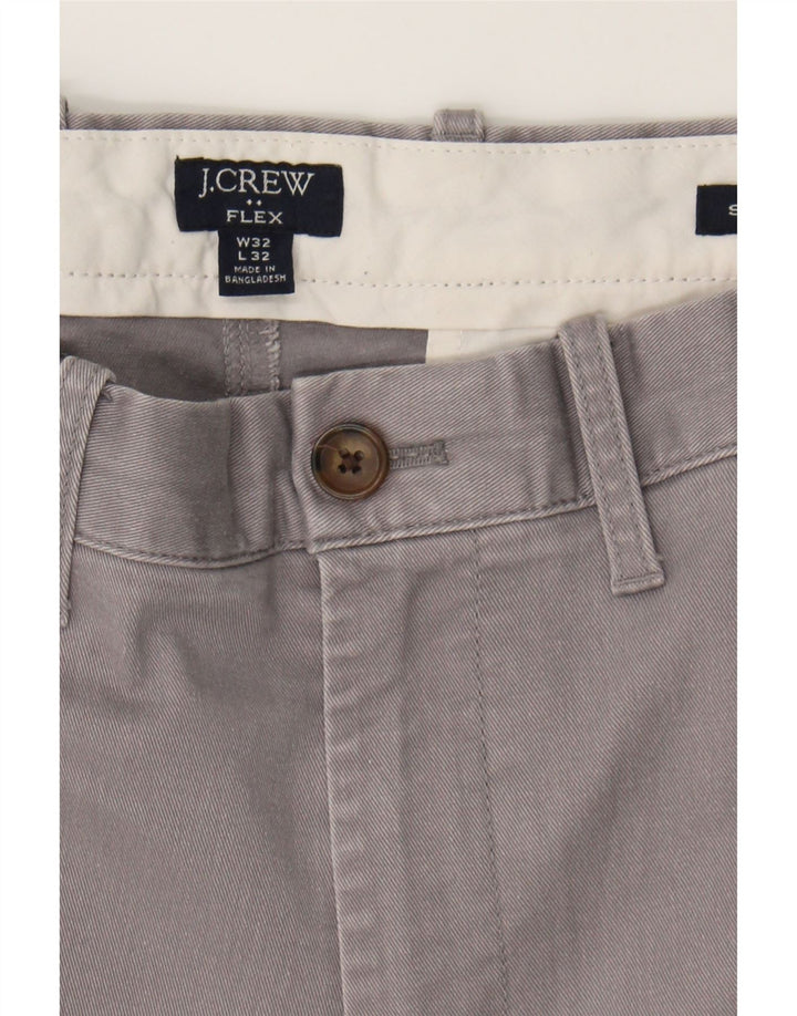 J. CREW Mens Flex Slim Chino Trousers W32 L32  Grey Cotton Vintage J. Crew and Second-Hand J. Crew from Messina Hembry 