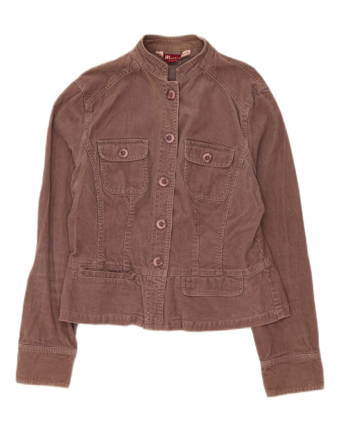 Женская укороченная вельветовая куртка Monsoon UK 12, хлопок среднего коричневого цвета